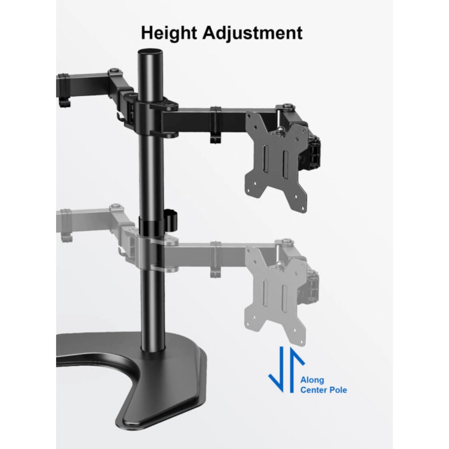 Ergoav Dual Monitor Adjustable Desk Stand - Ideal for 13" to 27" Screens, Holds Up to 22lbs