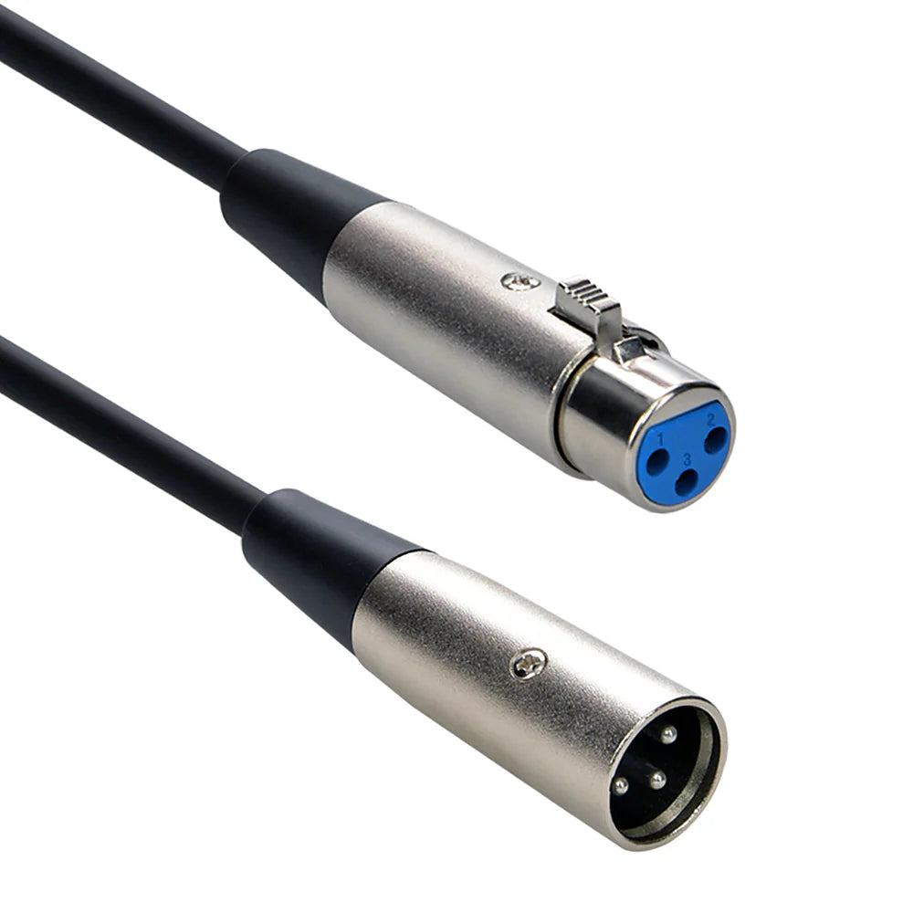 Premium XLR Microphone Extension Cable - 3-Pin Male to Female Shielded Connector for Superior Sound Quality