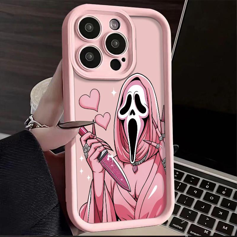 Adorable Halloween Ghost Phone Case for iPhone & Samsung Galaxy - Soft TPU Bumper for Models 11-17 Pro Max & S22-S25