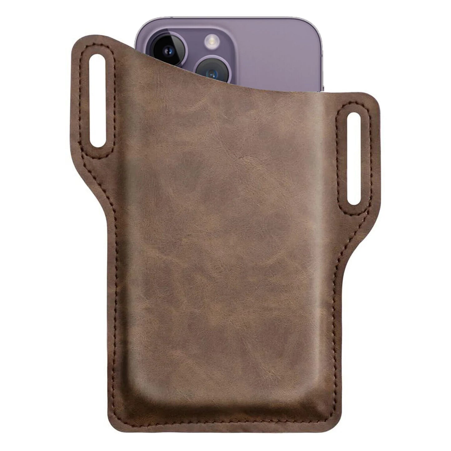Sleek Men's Leather Waist Holster Pouch - Ultimate Convenience for Your Cell Phone and Essentials