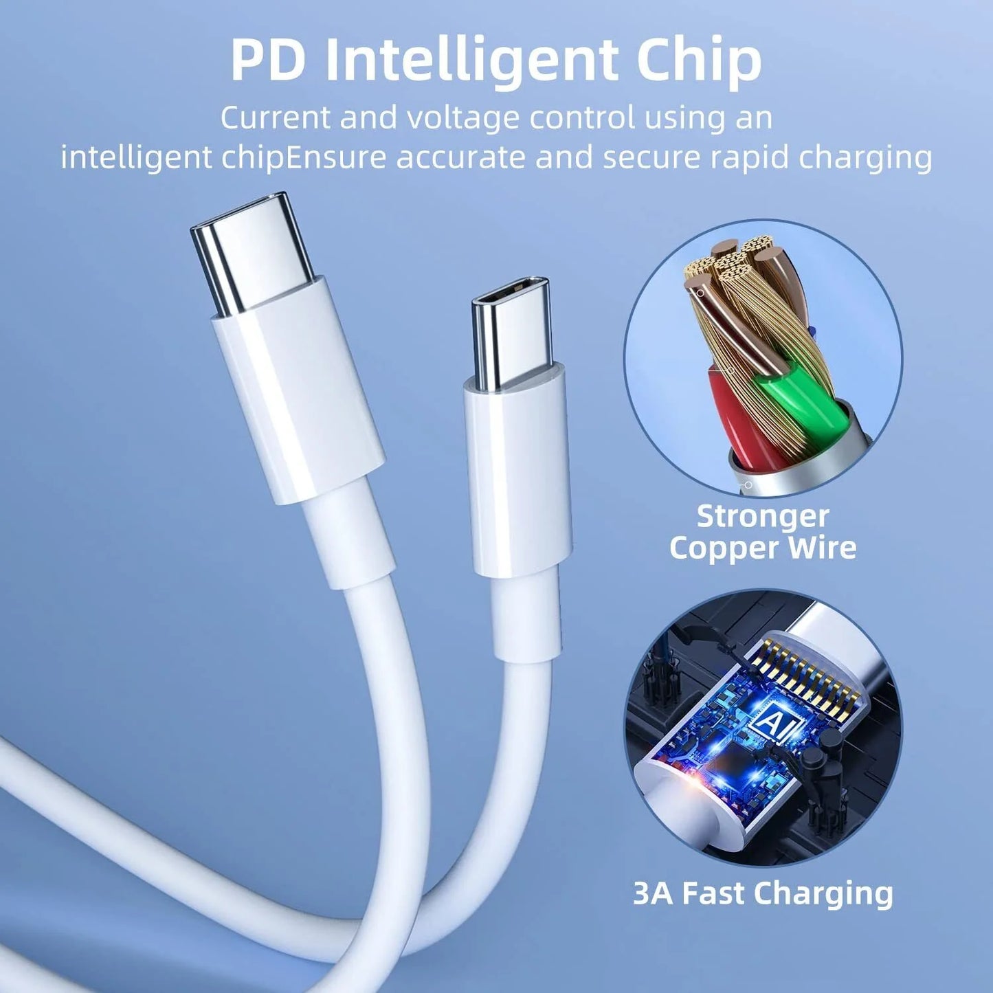 3-Pack 6FT USB-C Fast Charge Cables - Ultimate Rapid Charging Convenience!