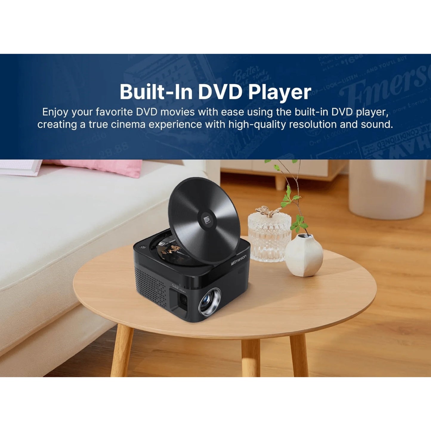 Ultimate 120" Home Theater LCD Projector with Built-in DVD Player for Unforgettable Movie Nights