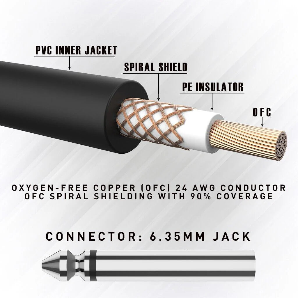 10FT Right Angle Electric Patch Cord - 2 Pack for Premium Guitar Amplifier Sound Quality
