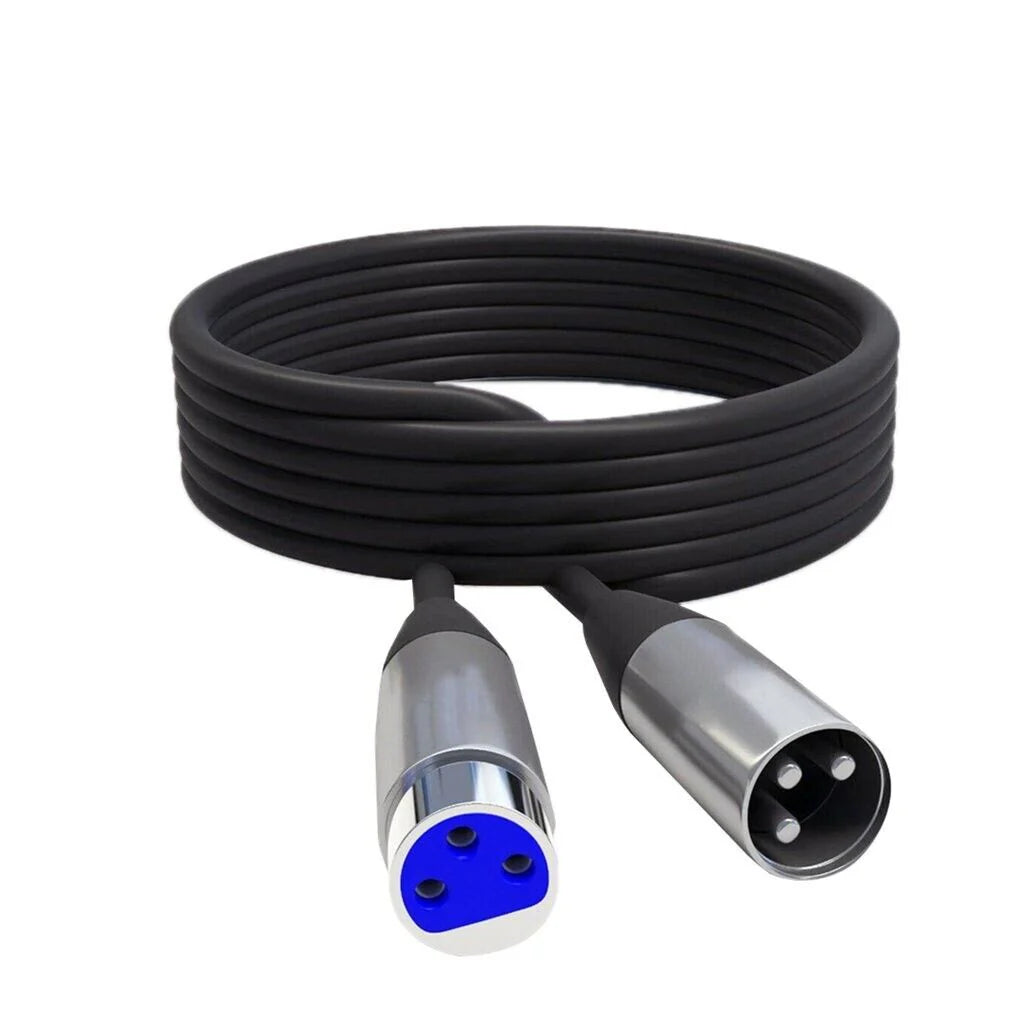 Premium XLR Microphone Extension Cable - 3-Pin Male to Female Shielded Connector for Superior Sound Quality