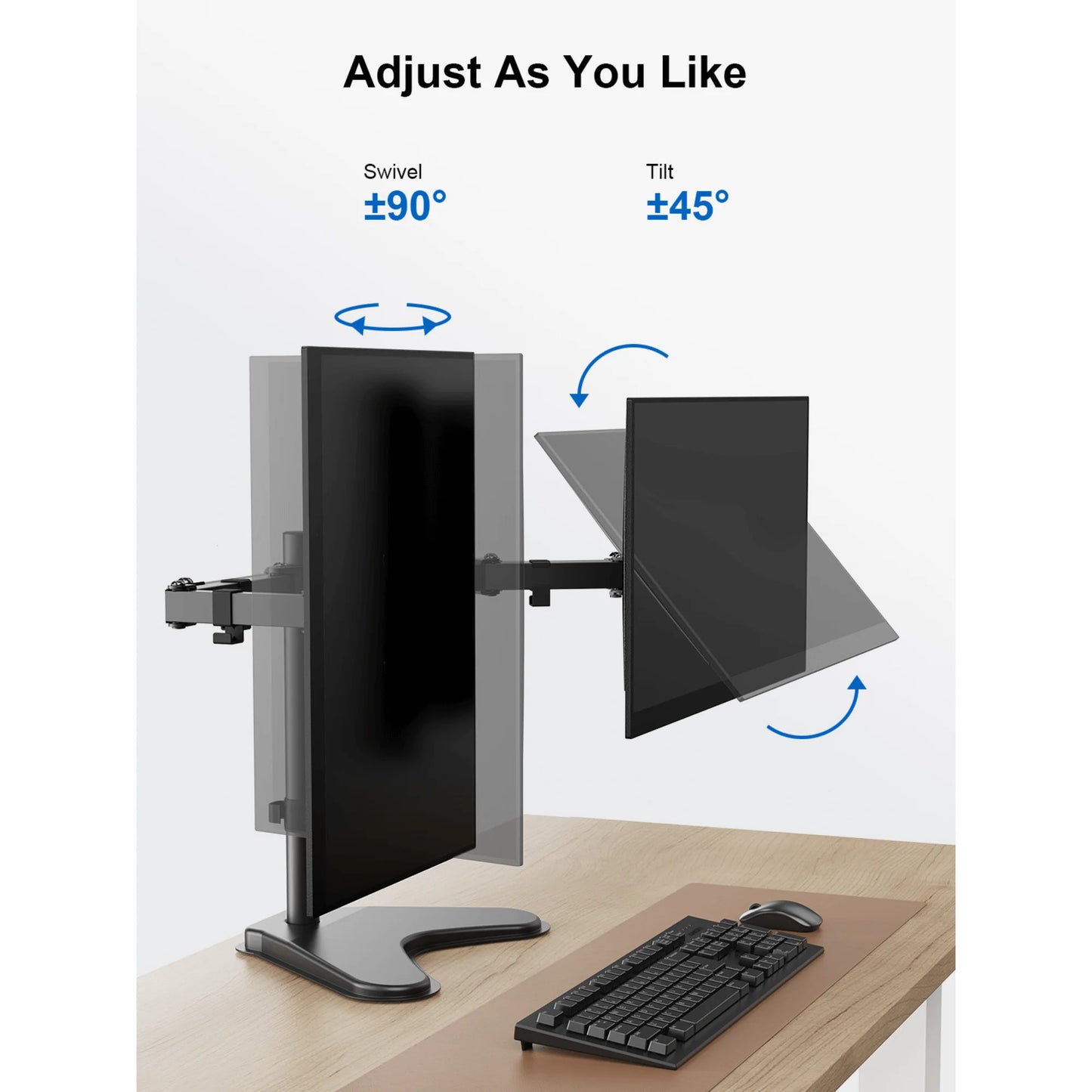 Transform Your Workspace with the Ergoav Dual Monitor Adjustable Desk Stand for 13" to 32" Screens!