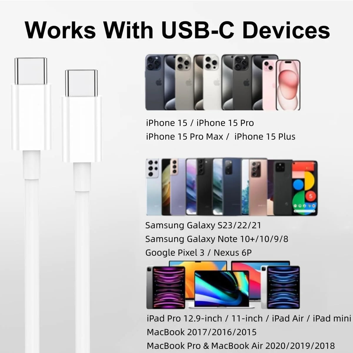 10-Pack High-Speed Samsung USB-C to USB-C Fast Charge Cables - Ultimate Charging Solution