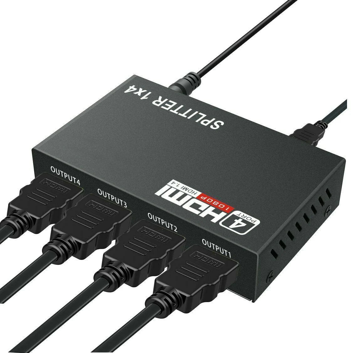 4-Port 4K HDMI Splitter & Amplifier - Seamless 1 Input to 4 Outputs for Stunning 3D HDTV & 1080P Experience