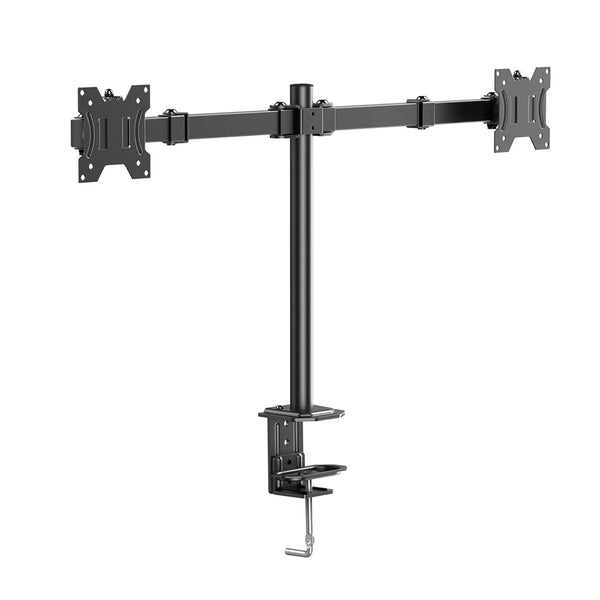 Ergoav Dual Monitor Adjustable Desk Stand - Ideal for 13" to 27" Screens, Holds Up to 17lbs