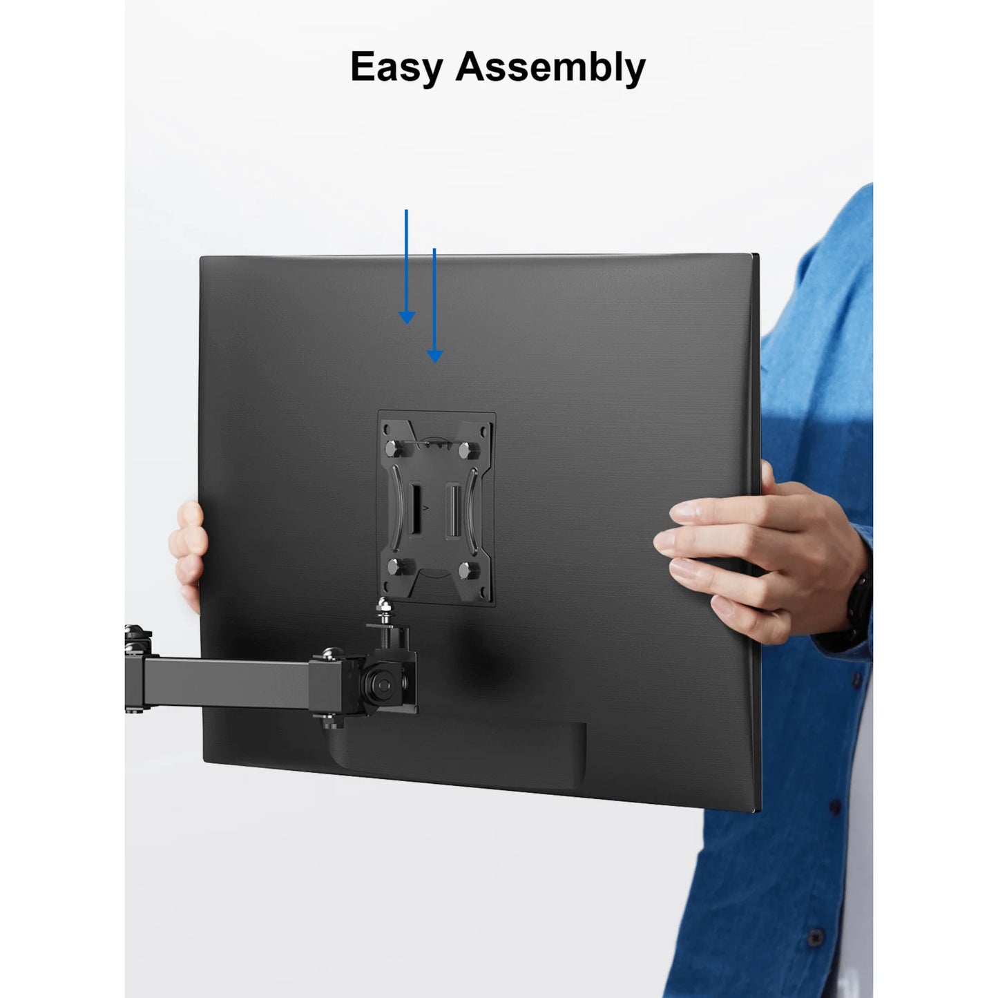 Ergoav Dual Monitor Adjustable Desk Stand - Ideal for 13" to 27" Screens, Holds Up to 17lbs