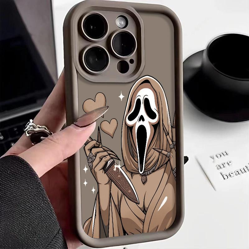 Adorable Halloween Ghost Phone Case for iPhone & Samsung Galaxy - Soft TPU Bumper for Models 11-17 Pro Max & S22-S25
