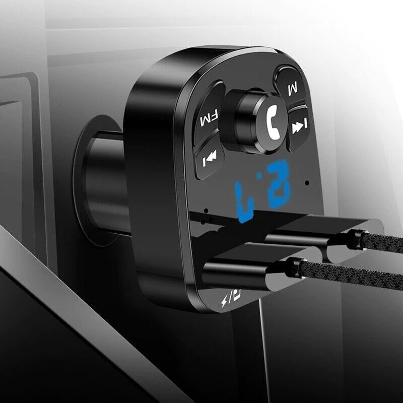 Upgrade Your Drive: Bluetooth FM Transmitter & USB Charger - Wireless Handsfree MP3 Audio Adapter for Cars