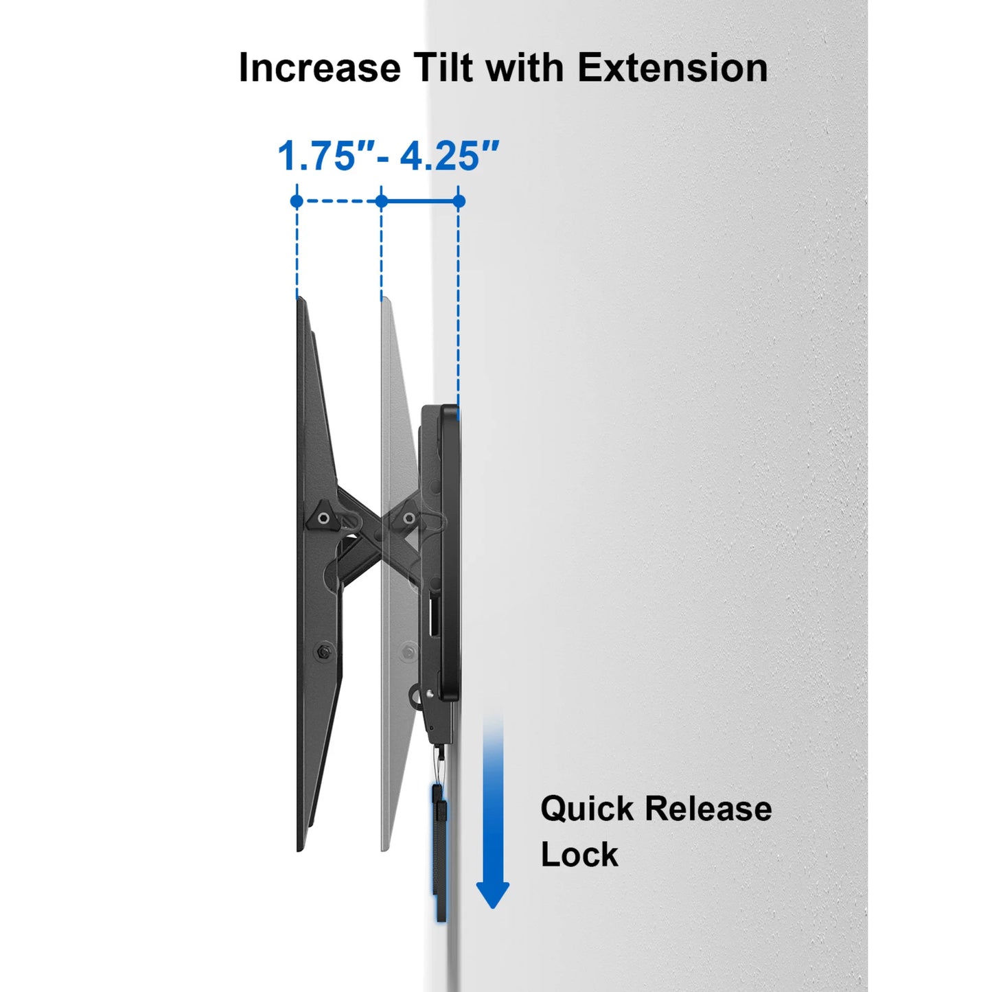 Ergoav Premium Adjustable TV Mount - Ultimate Viewing Experience for 49" to 90" Screens with Extend and Tilt Feature