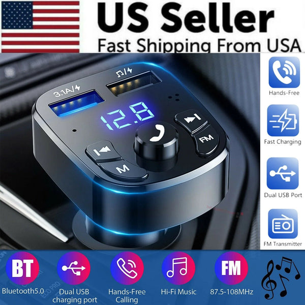 Upgrade Your Drive: Bluetooth FM Transmitter & USB Charger - Wireless Handsfree MP3 Audio Adapter for Cars