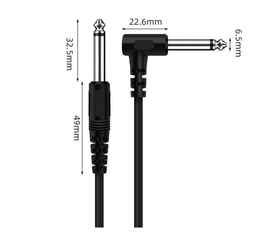 10FT Right Angle Electric Patch Cord - 2 Pack for Premium Guitar Amplifier Sound Quality