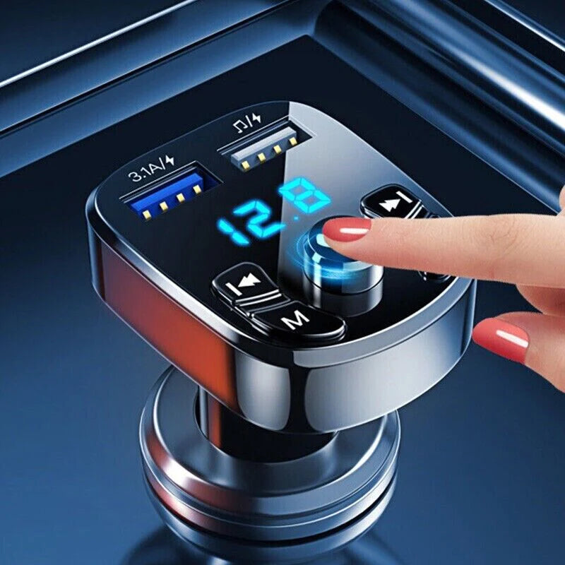 Upgrade Your Drive: Bluetooth FM Transmitter & USB Charger - Wireless Handsfree MP3 Audio Adapter for Cars