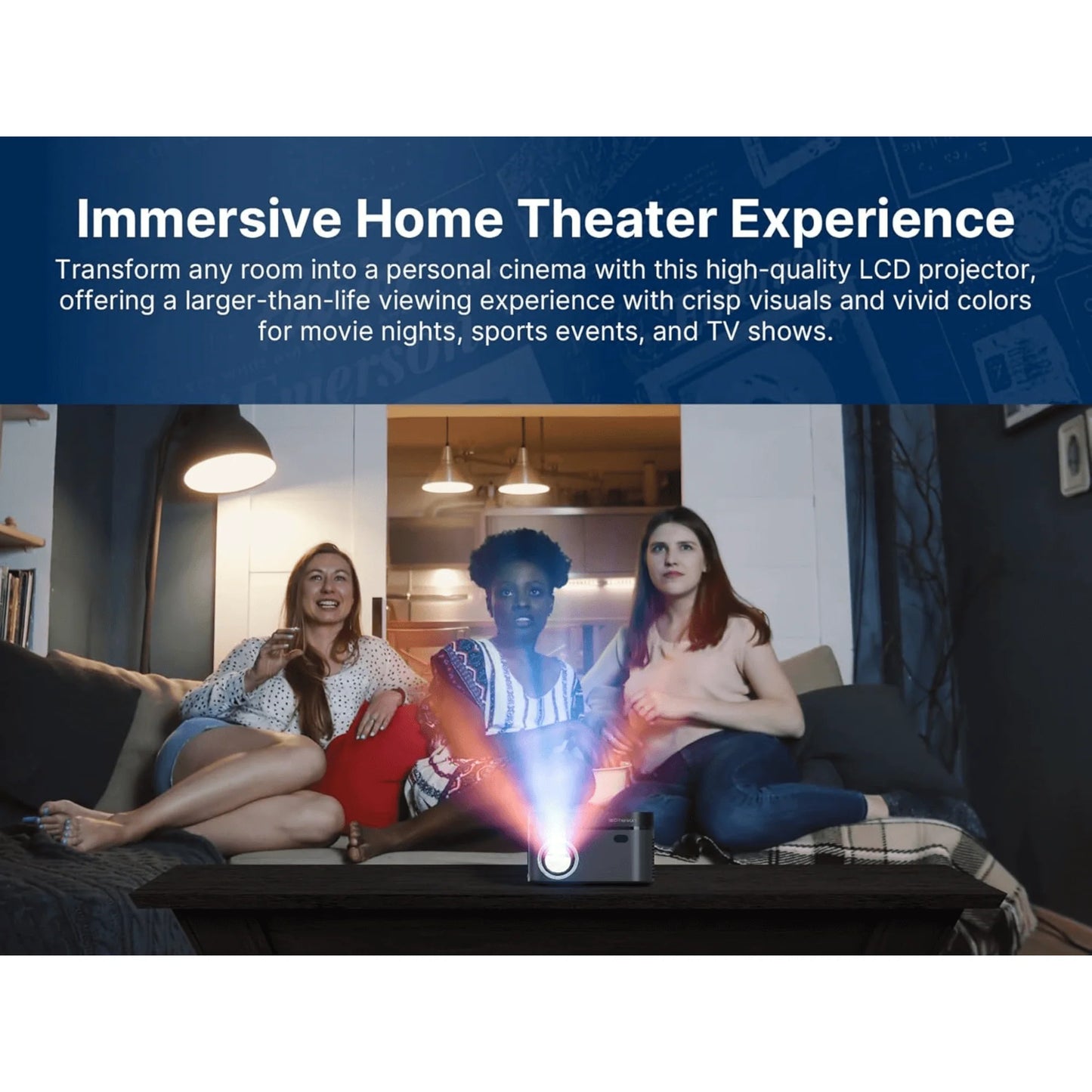 Ultimate 120" Home Theater LCD Projector with Built-in DVD Player for Unforgettable Movie Nights