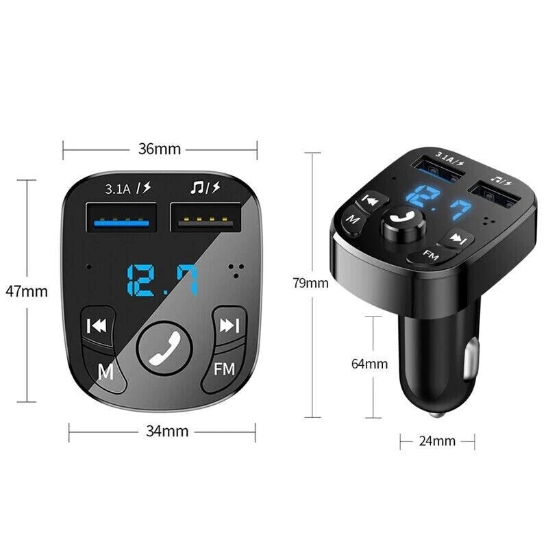 Upgrade Your Drive: Bluetooth FM Transmitter & USB Charger - Wireless Handsfree MP3 Audio Adapter for Cars