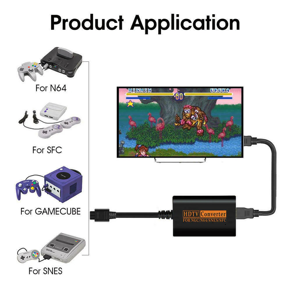 Elevate Your Retro Gaming with Our High-Definition HDMI Converter Adapter for N64, Gamecube & Super NES!