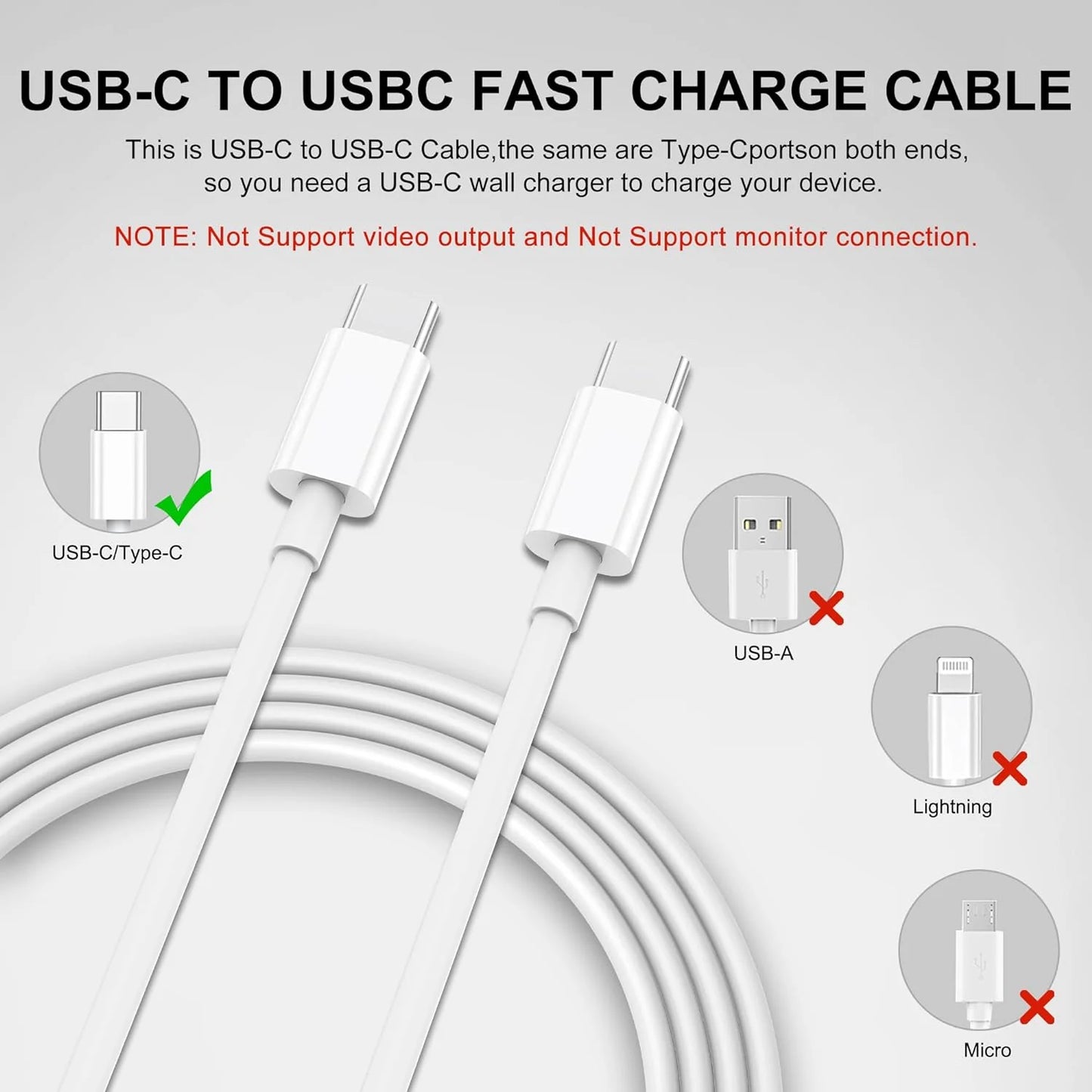 10-Pack High-Speed Samsung USB-C to USB-C Fast Charge Cables - Ultimate Charging Solution
