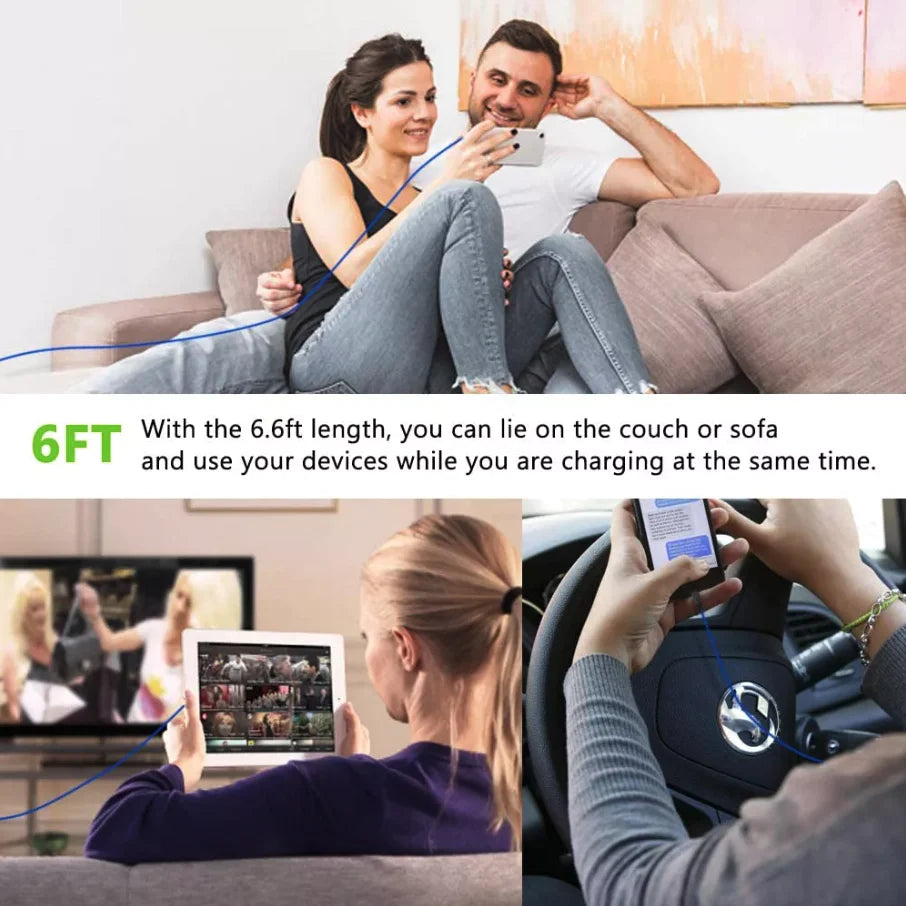 5-Pack Fast Charging USB Cables for iPhone 6-14 Pro - Quick Charge & Ultra-Durable Design
