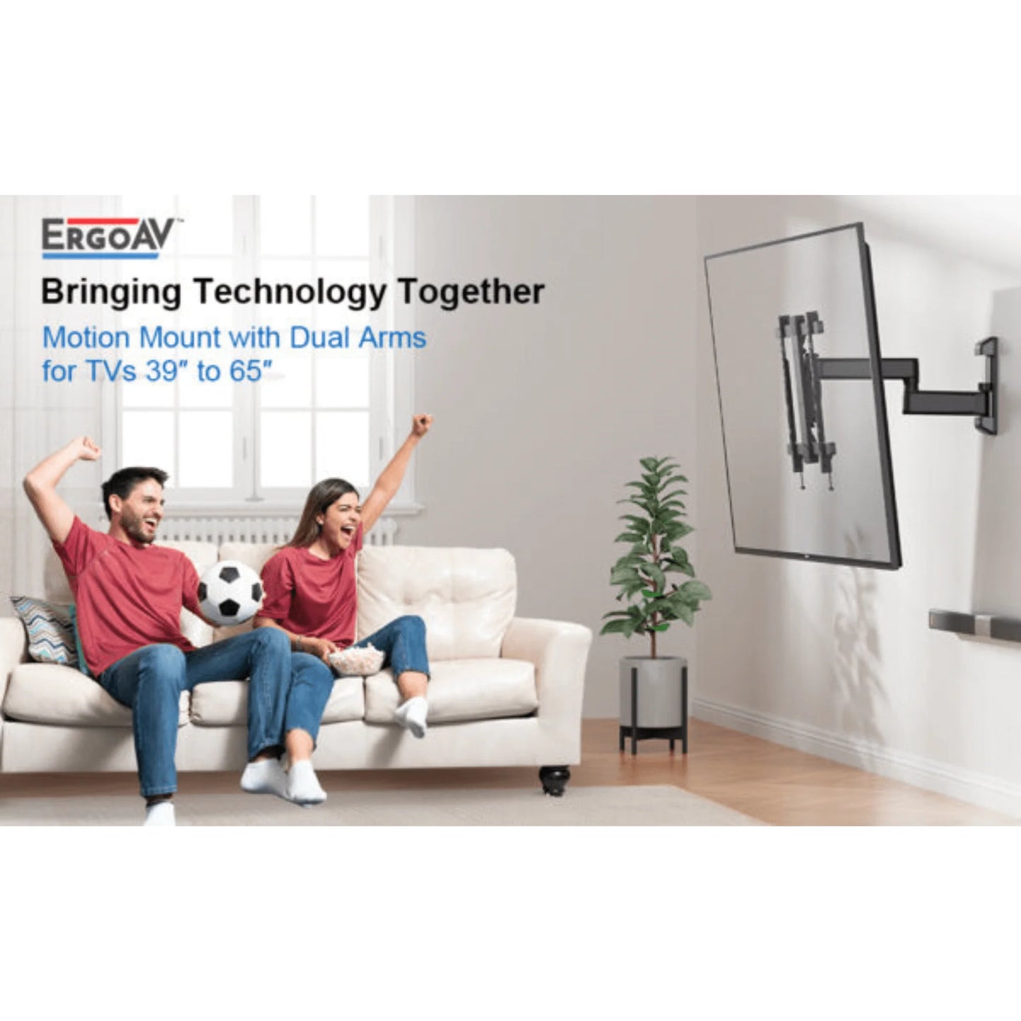 Ergoav Motion Mount: Premium Isotilt TV Mount for 39" to 65" TVs - Elevate Your Viewing Experience!