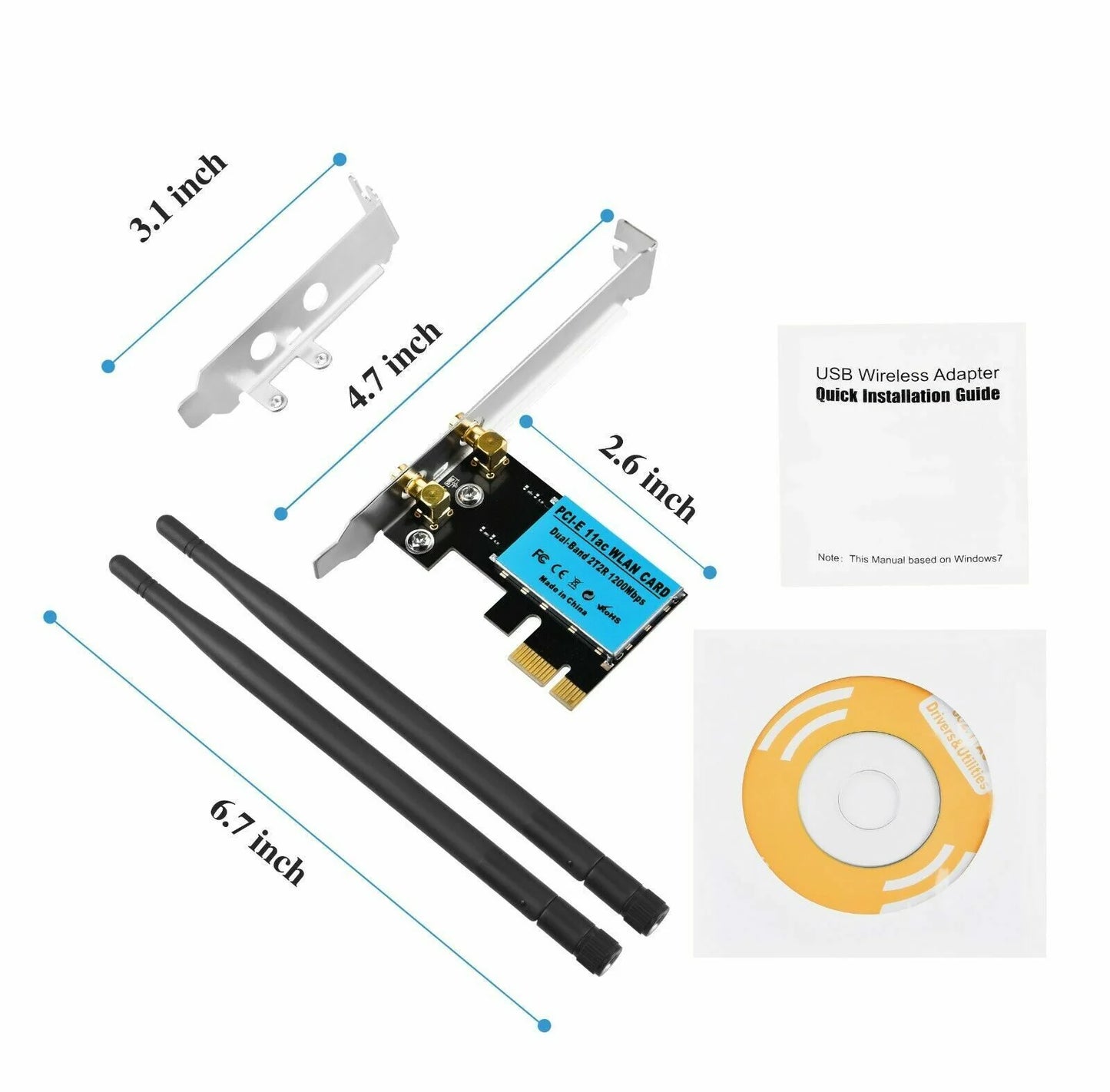Ultra-Fast 1200Mbps Dual Band WiFi PCI-E Adapter - AX210 802.11AX for Unmatched Connectivity