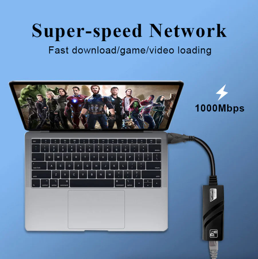 Ultra-Fast USB 3.0 Gigabit Ethernet Adapter - 1000Mbps RJ45 for Windows & Mac