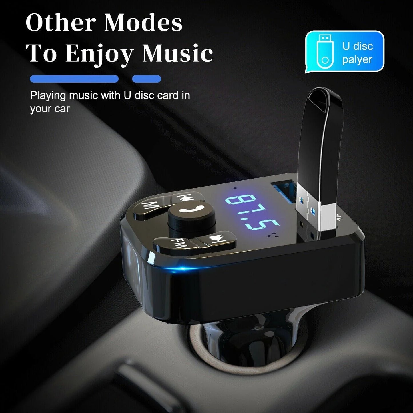 Upgrade Your Drive: Bluetooth FM Transmitter & USB Charger - Wireless Handsfree MP3 Audio Adapter for Cars