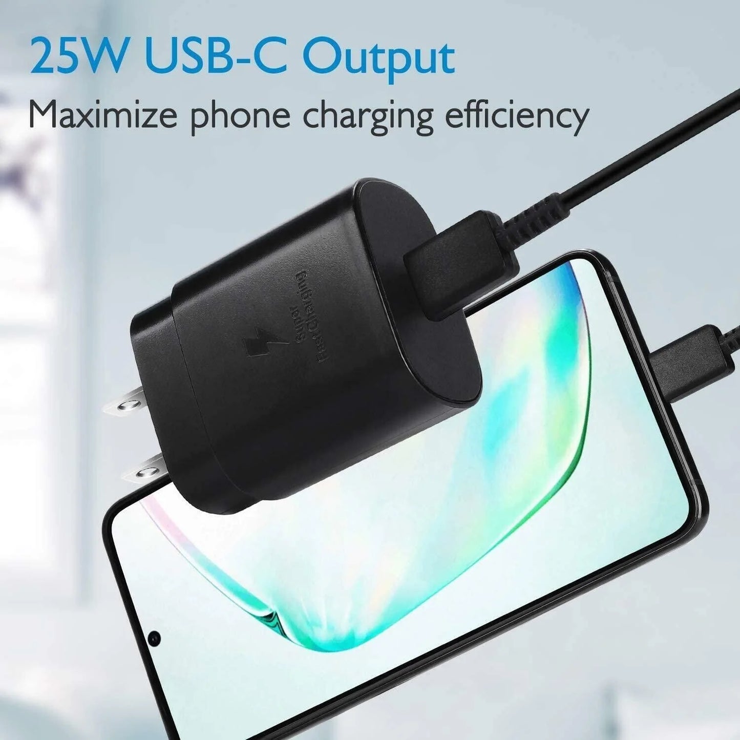 25W Ultra-Fast USB-C Charger & 10FT Cable - Perfect for Samsung Galaxy S23, S22, S21, S20