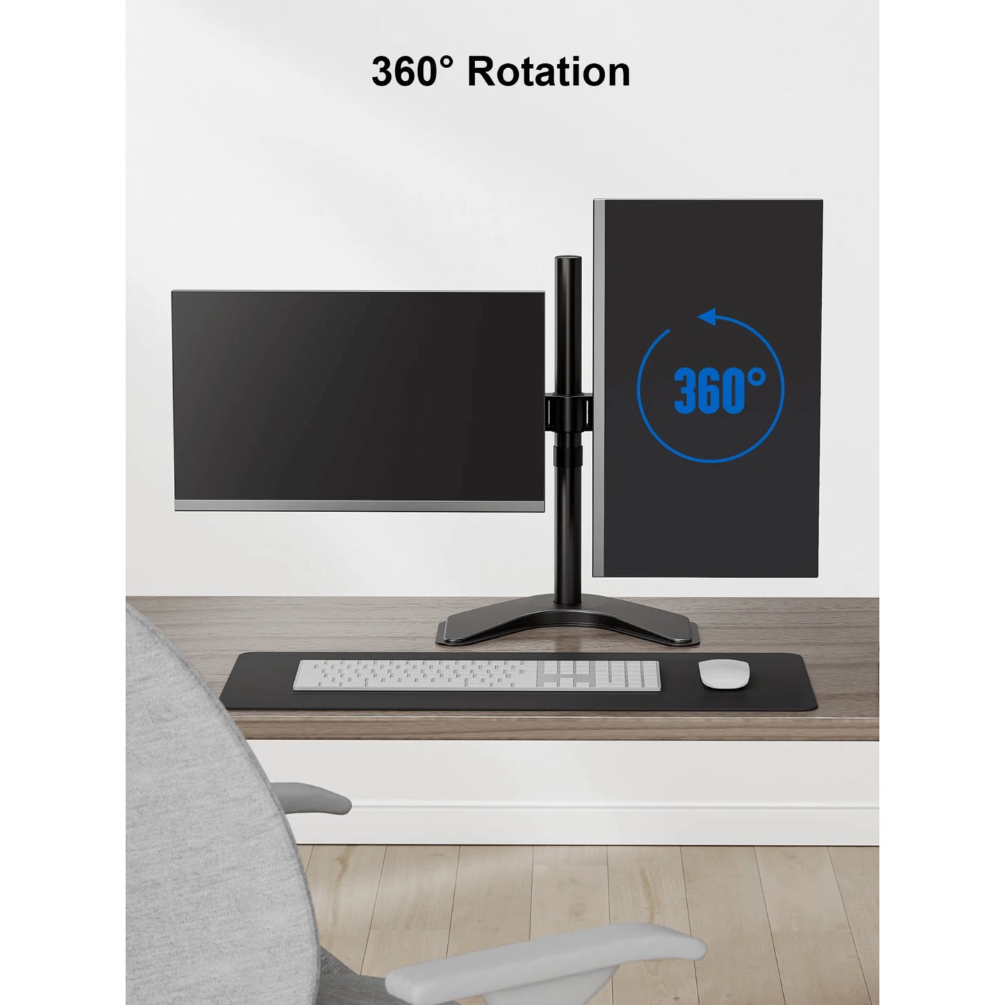 Ergoav Dual Monitor Adjustable Desk Stand - Ideal for 13" to 27" Screens, Holds Up to 22lbs