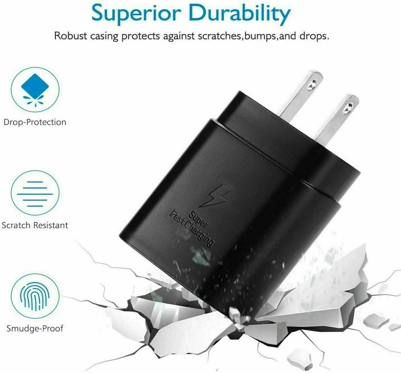 25W Ultra-Fast USB-C Charger & 10FT Cable - Perfect for Samsung Galaxy S23, S22, S21, S20