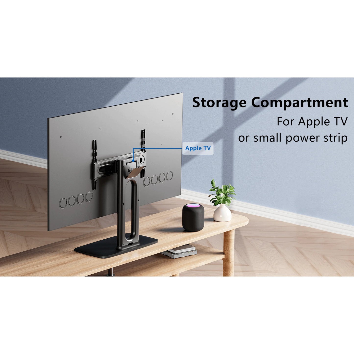 Ergoav Stylish Swivel TV Stand for 86" TVs with Convenient Storage Compartment