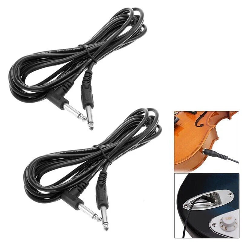 10FT Right Angle Electric Patch Cord - 2 Pack for Premium Guitar Amplifier Sound Quality