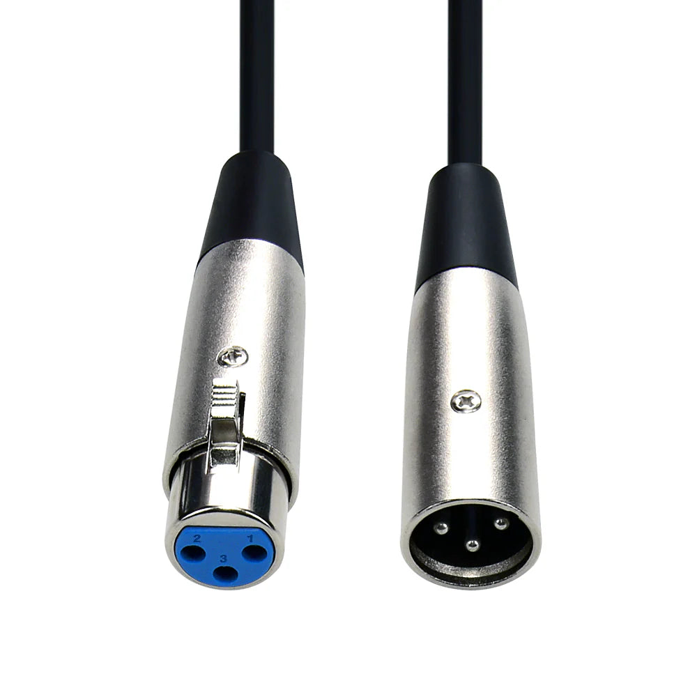 Premium XLR Microphone Extension Cable - 3-Pin Male to Female Shielded Connector for Superior Sound Quality