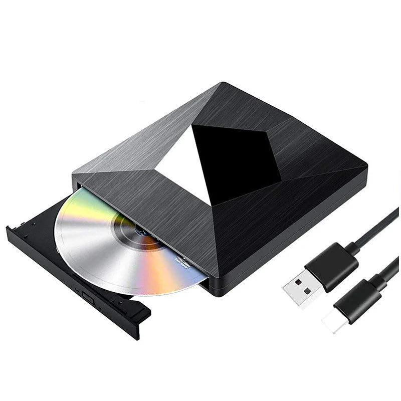 Ultra-Slim Portable External DVD Writer - Lightning-Fast Disc Burner for On-the-Go Laptops