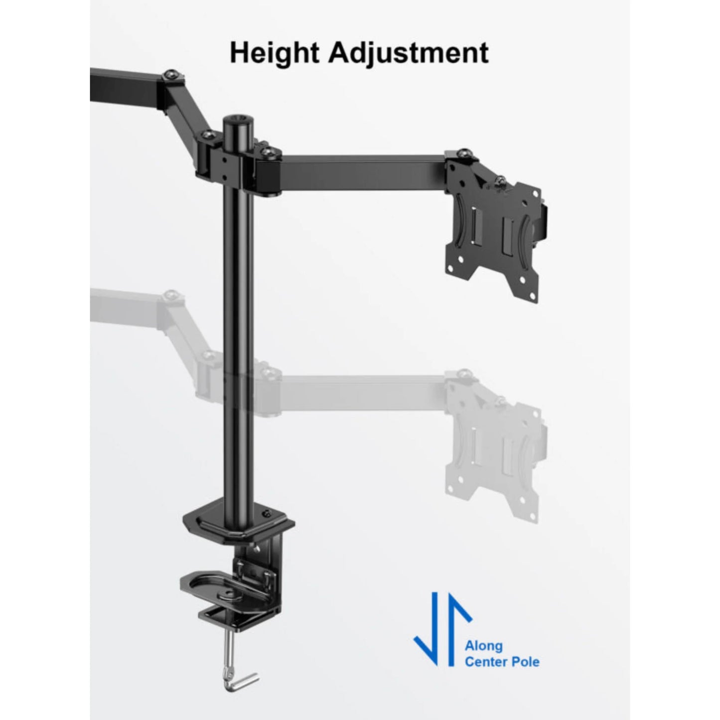 Ergoav Dual Monitor Adjustable Desk Stand - Ideal for 13" to 27" Screens, Holds Up to 17lbs