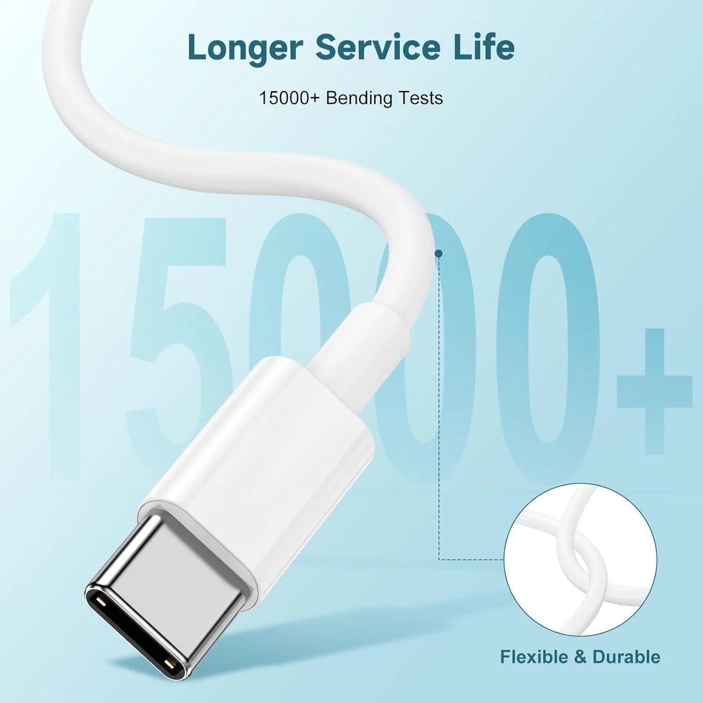 3-Pack 6FT USB-C Fast Charge Cables - Ultimate Rapid Charging Convenience!