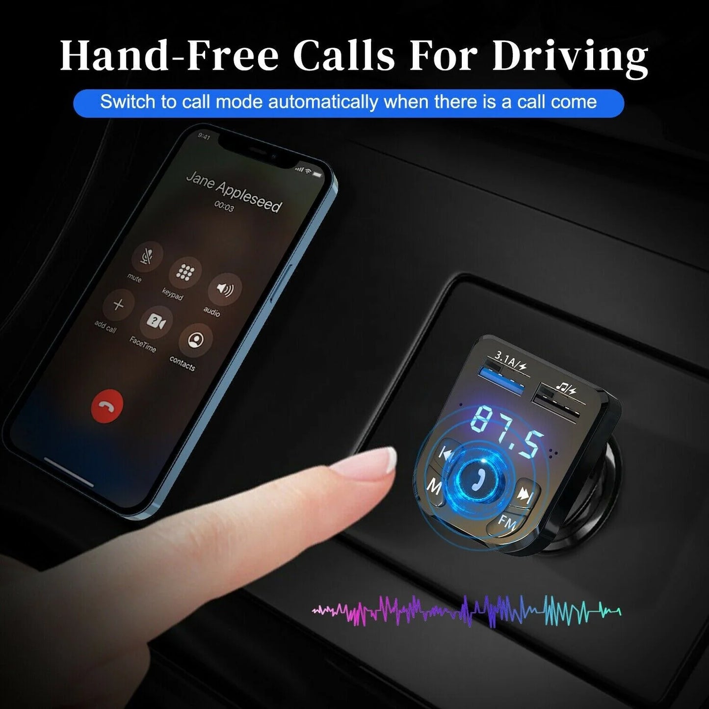 Upgrade Your Drive: Bluetooth FM Transmitter & USB Charger - Wireless Handsfree MP3 Audio Adapter for Cars