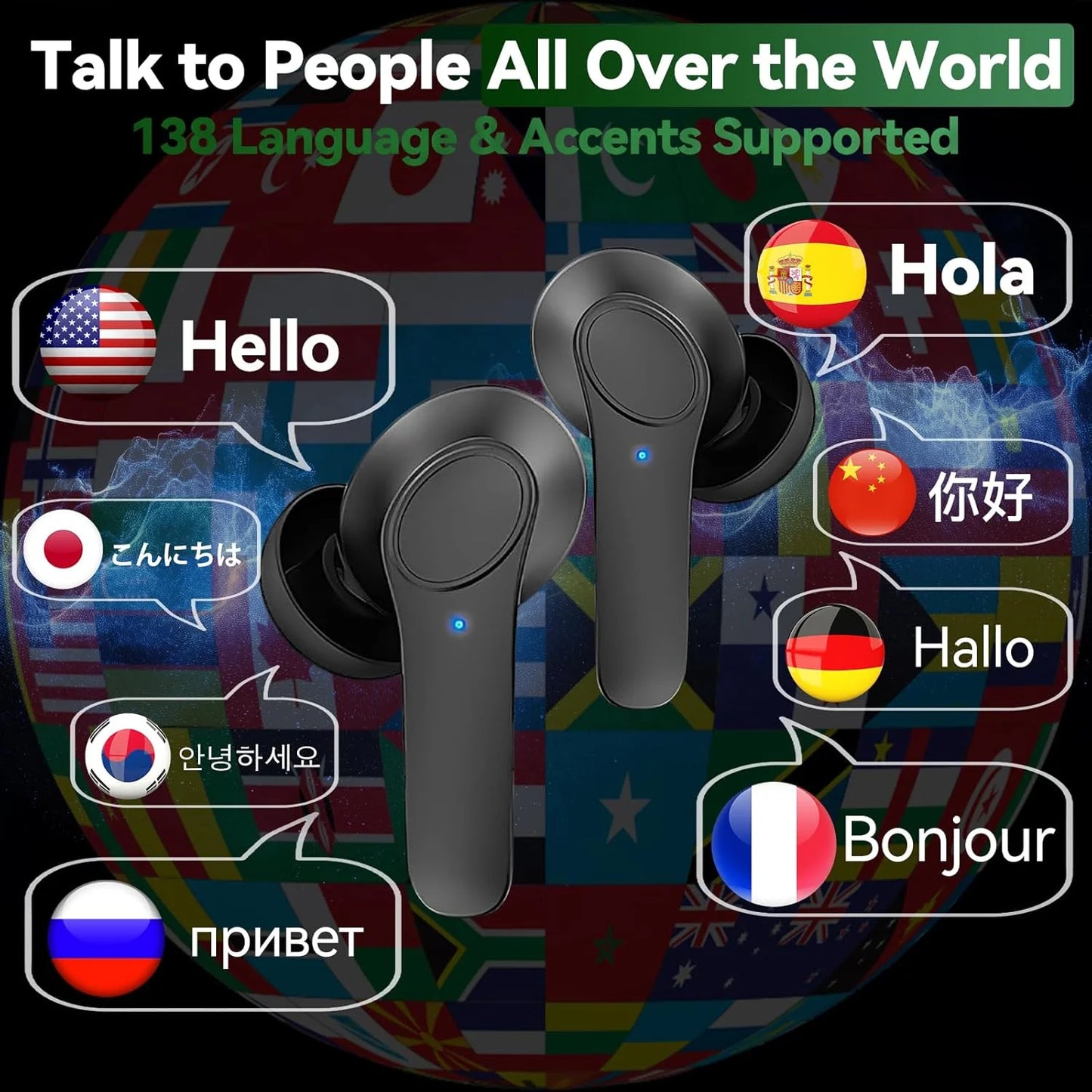 Transform Your Conversations: Instant Translation Earbuds for 144 Languages - Anytime, Anywhere!