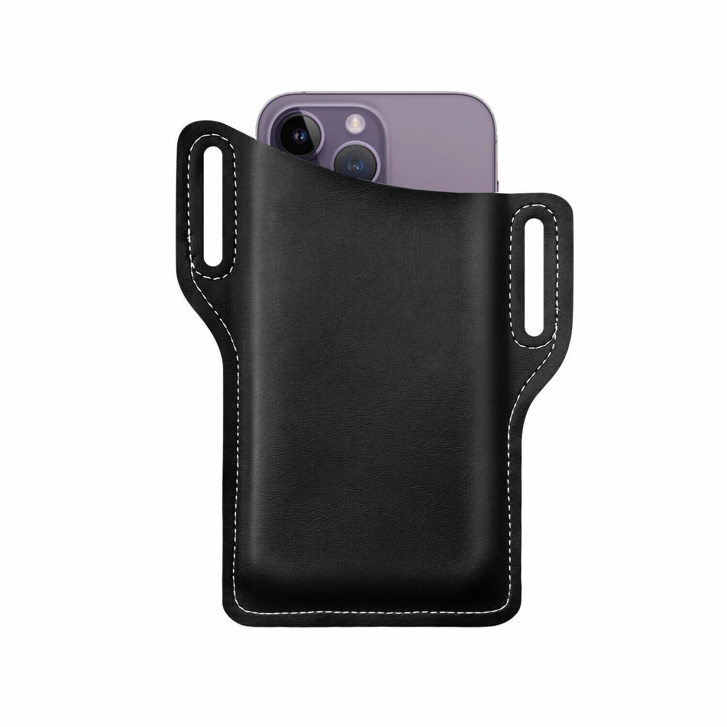 Sleek Men's Leather Waist Holster Pouch - Ultimate Convenience for Your Cell Phone and Essentials