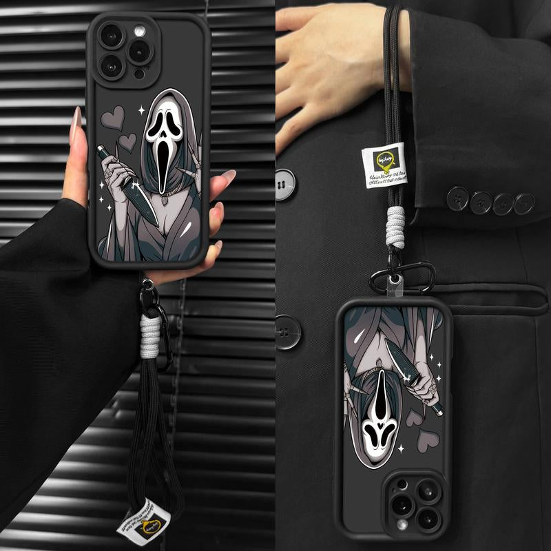 Adorable Halloween Ghost Phone Case for iPhone & Samsung Galaxy - Soft TPU Bumper for Models 11-17 Pro Max & S22-S25