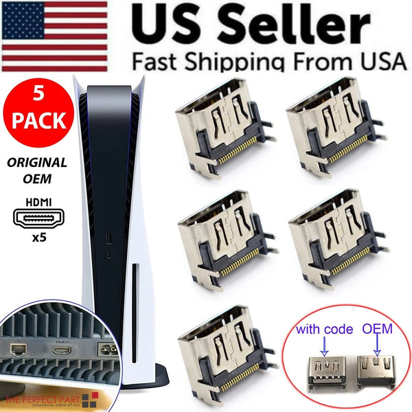 Upgrade Your PS5 with Premium 5-Pack HDMI Port Connector Replacement - USA Edition