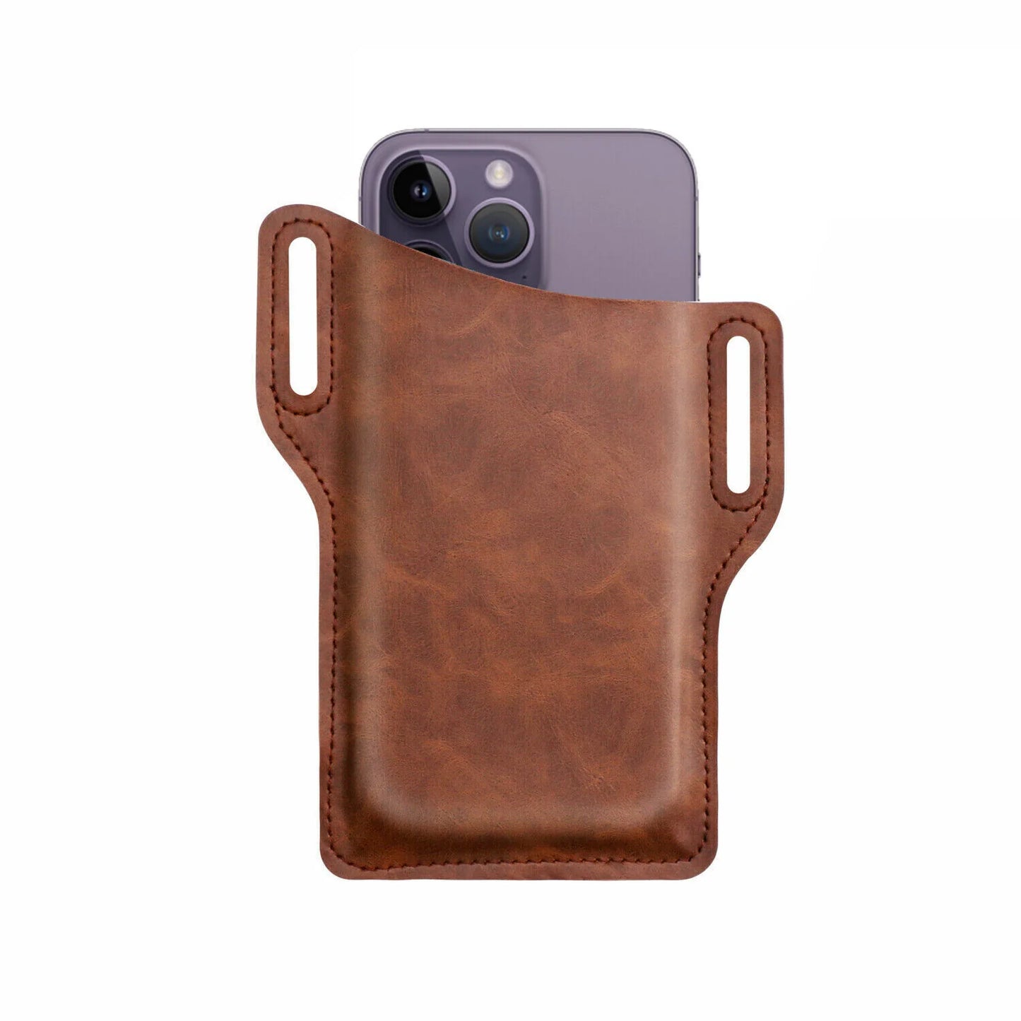 Sleek Men's Leather Waist Holster Pouch - Ultimate Convenience for Your Cell Phone and Essentials