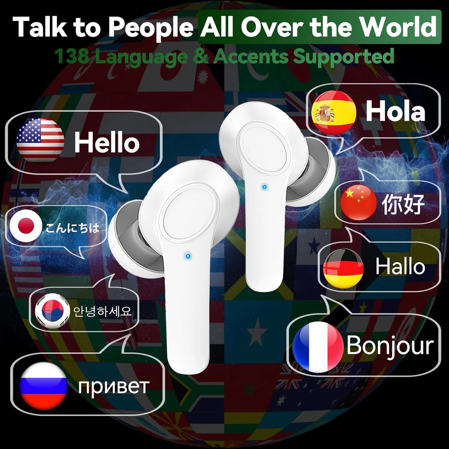 Transform Your Conversations: Instant Translation Earbuds for 144 Languages - Anytime, Anywhere!
