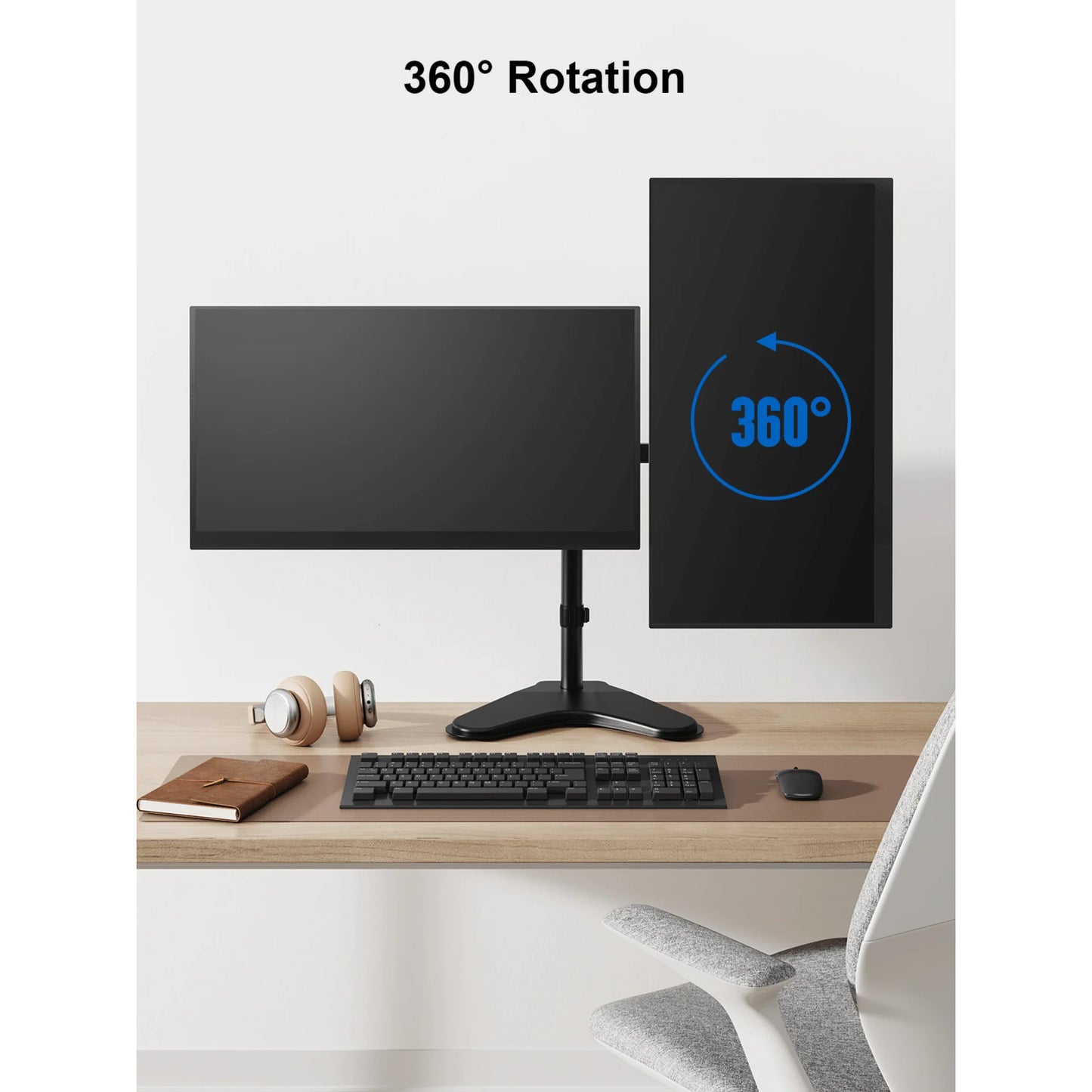Transform Your Workspace with the Ergoav Dual Monitor Adjustable Desk Stand for 13" to 32" Screens!