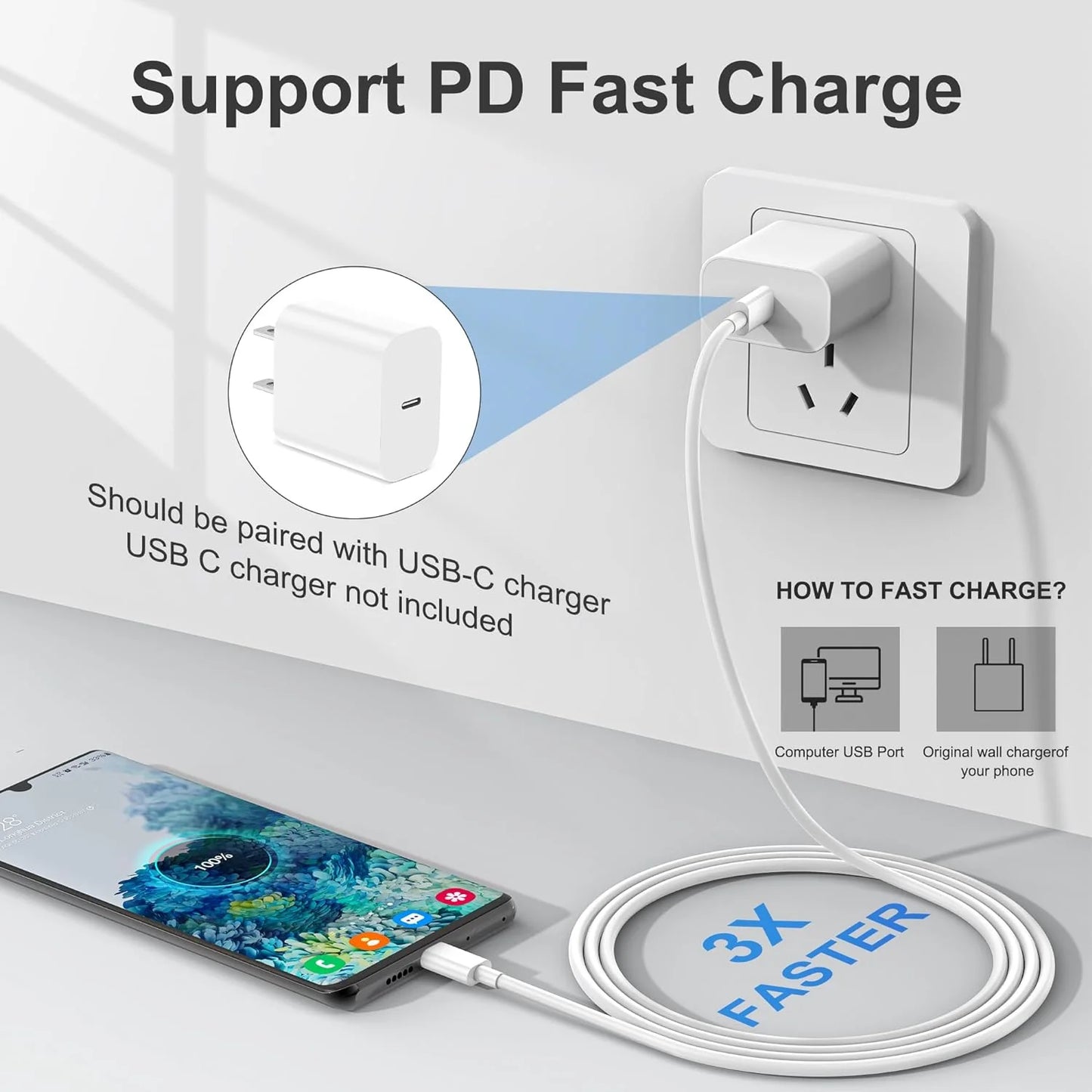 10-Pack High-Speed Samsung USB-C to USB-C Fast Charge Cables - Ultimate Charging Solution