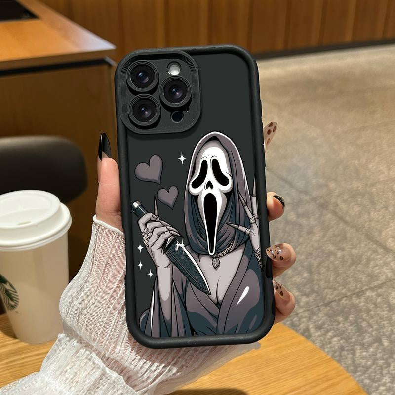 Adorable Halloween Ghost Phone Case for iPhone & Samsung Galaxy - Soft TPU Bumper for Models 11-17 Pro Max & S22-S25