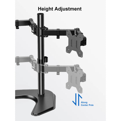 Ergoav Dual Monitor Adjustable Desk Stand - Ideal for 13" to 27" Screens, Holds Up to 22lbs
