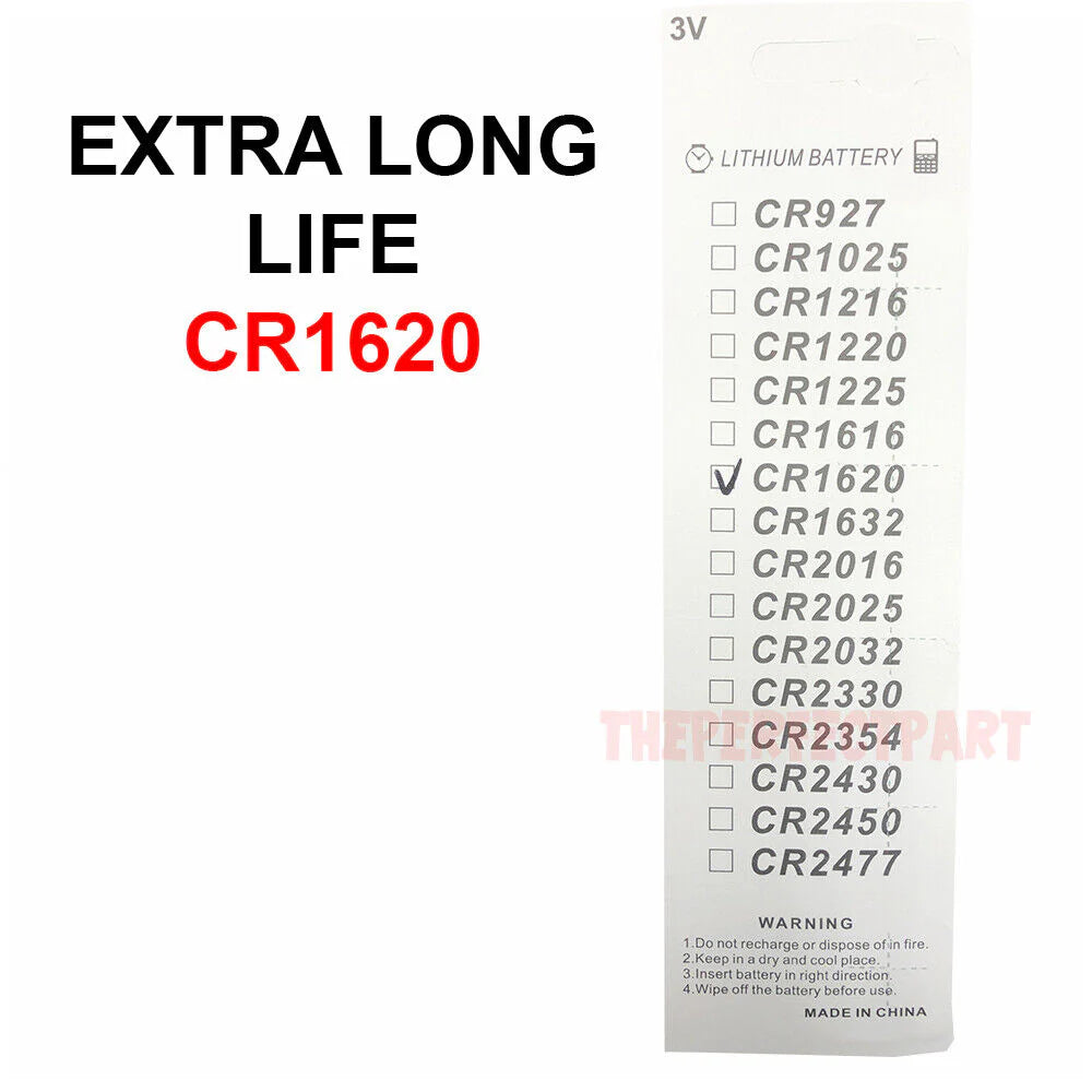 5-Pack CR1620 Lithium 3V Button Cell Batteries - Reliable Power for Watches, Pagers, and More!