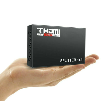 4-Port 4K HDMI Splitter & Amplifier - Seamless 1 Input to 4 Outputs for Stunning 3D HDTV & 1080P Experience